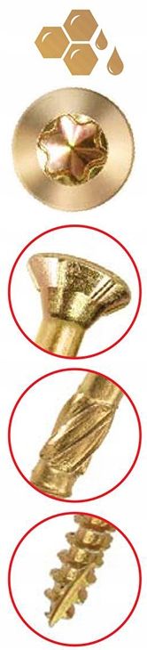 Wkręt-Met Wkręty do drewna torx z łbem stożkowym 6 x 80 mm 100 szt. KMWHT
