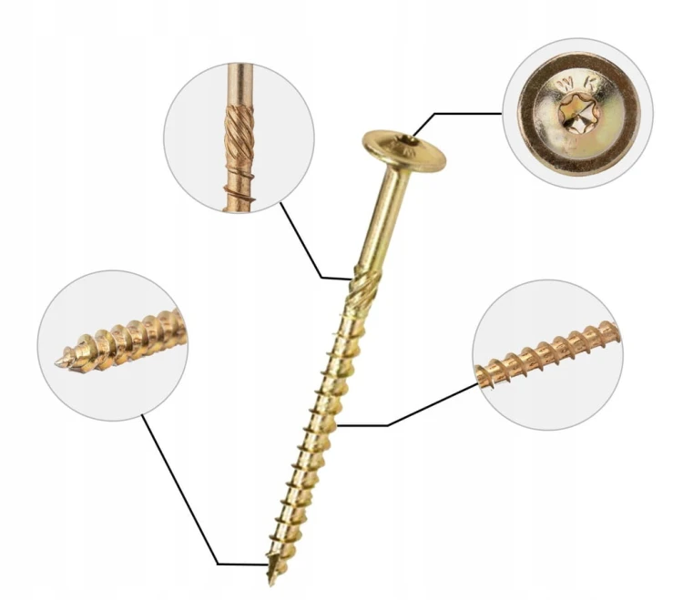 WKRĘTY CIESIELSKIE TALERZOWE DO DREWNA KLIMAS WKCP 5x120 ŁEB TORX 150 SZT