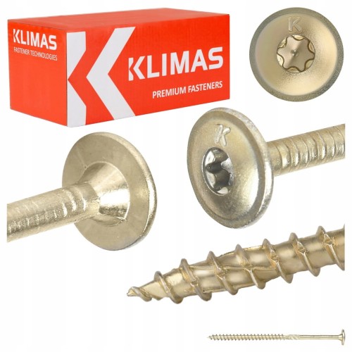 WKRĘTY CIESIELSKIE TALERZOWE DO DREWNA KLIMAS WKCP 5x100 ŁEB TORX 150 SZT