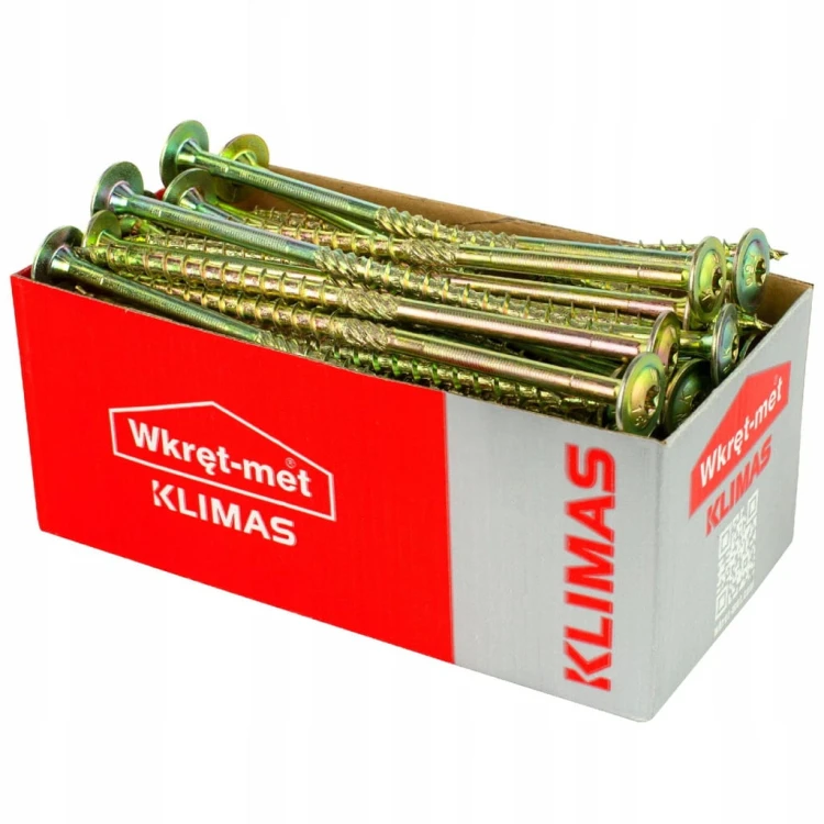 WKRĘTY CIESIELSKIE TALERZOWE DO DREWNA KLIMAS WKCP 6x140 ŁEB TORX 100 SZT