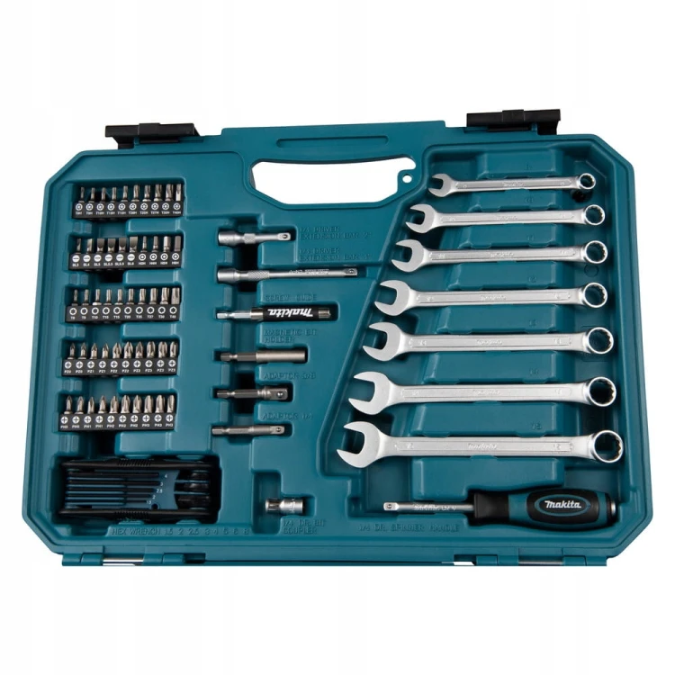 Makita Zestaw Narzędzi Ręcznych Nasadki Bity Klucze 120 szt. E-06616