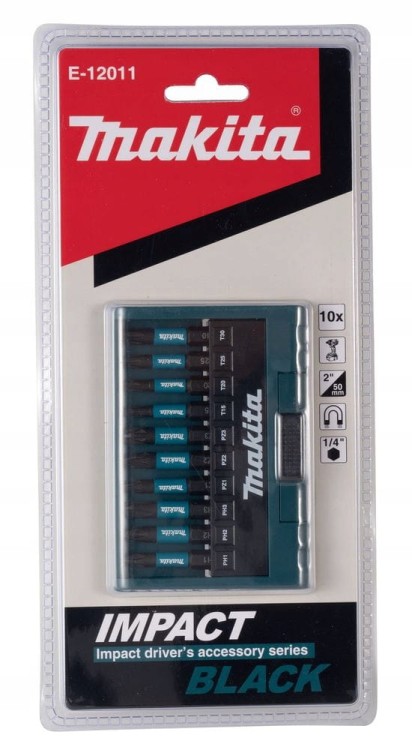 Zestaw bitów Udarowych Makita E-12011 Impact Black 10 szt. PH PZ TX Długie