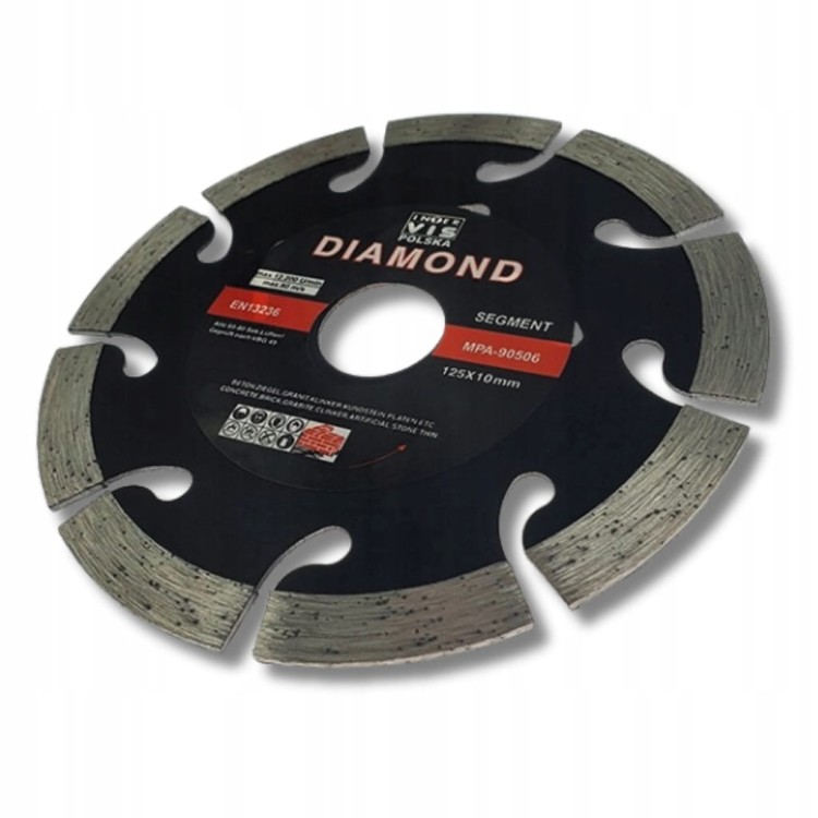 TARCZA DIAMENTOWA SEGMENT DO CIĘCIA BETONU KOSTKI 125x22 mm