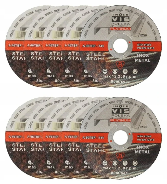 10 szt TARCZA TARCZE DO CIĘCIA METALU STALI 125x1 INOX MOCNE