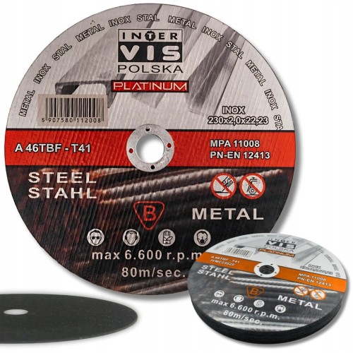 10X TARCZA DO CIĘCIA METALU STALI 230x2,0 MM INOX PLATINUM DUŻA MOCNA