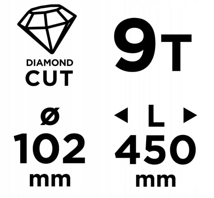 GRAPHITE OTWORNICA DIAMENTOWA DO WIERTNICY 58G540 102×450MM×9T 57H862