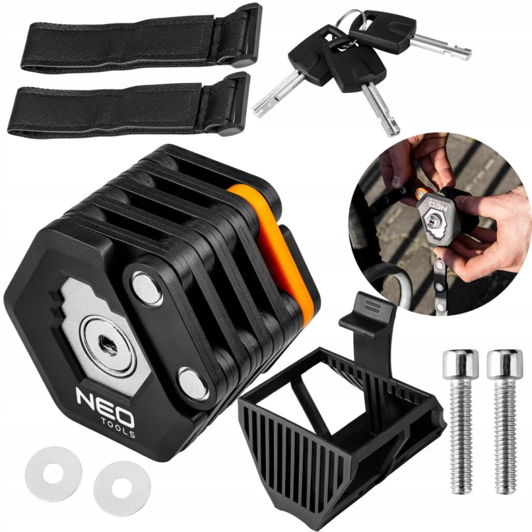 Zabezpieczenie roweru zapięcie rowerowe na klucz NEO TOOLS 91-006