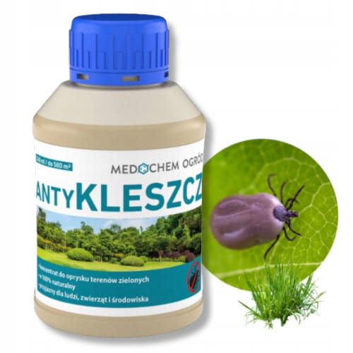 PREPARAT na KLESZCZE Oprysk BEZPIECZNY dla ludzi psa kota ANTYKLESZCZ 500m2