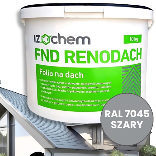Folia renowacyjna na dach FND Izochem Renodach 10 kg SZARY RAL 7045