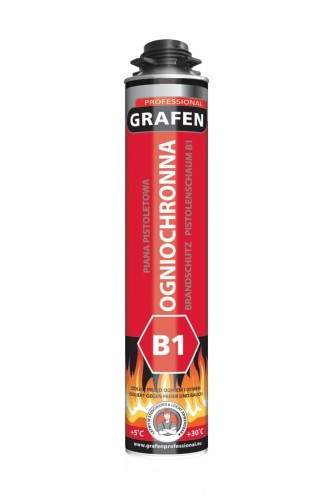 Pianka montażowa B1 ognioodporna piana ogniowa Grafen ogniochronna 750ml.