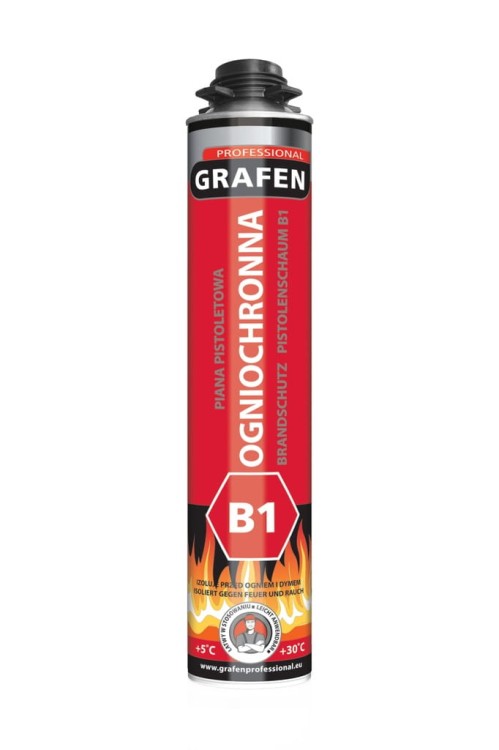 Pianka montażowa B1 ognioodporna piana ogniowa Grafen ogniochronna 750ml.