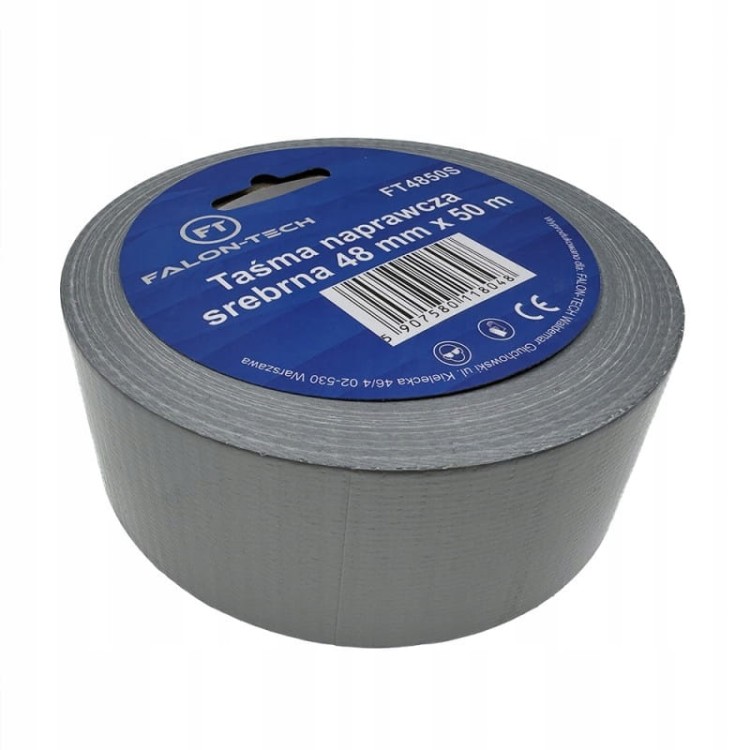 TAŚMA NAPRAWCZA SREBRNA ZBROJONA 48mm x 50m BARDZO MOCNA SILVER