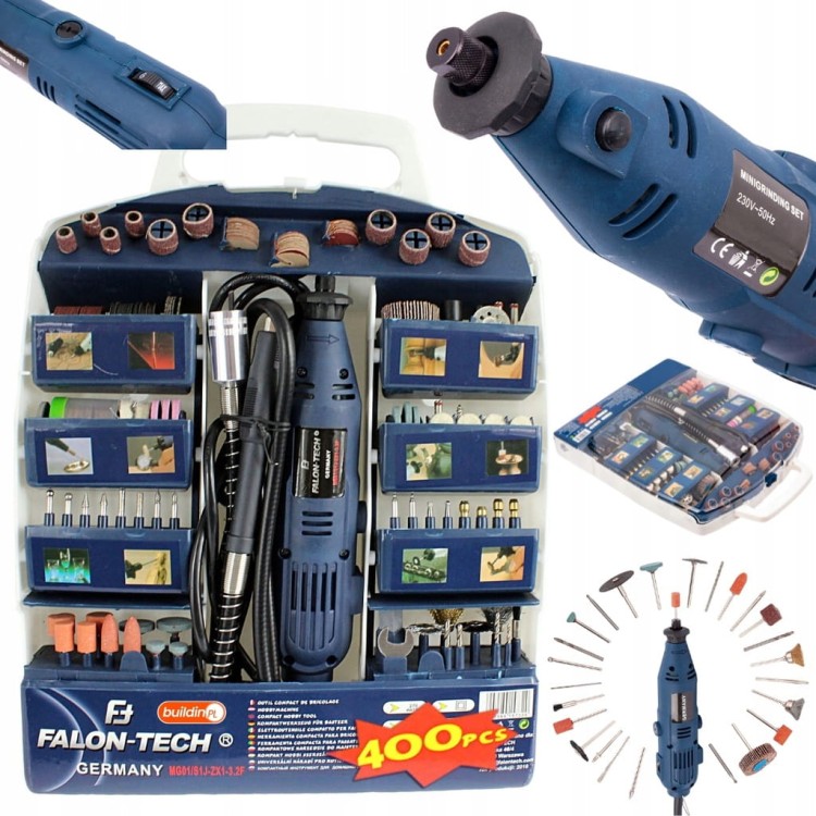 Falon-Tech Miniszlifierka 270W FREZARKA 400 akcesoriów