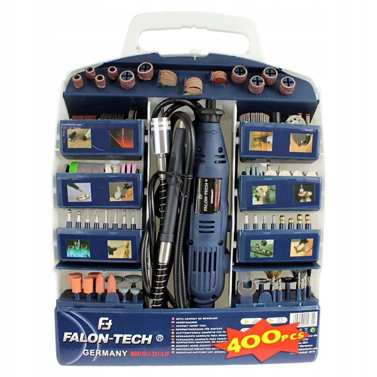 Falon-Tech Miniszlifierka 270W FREZARKA 400 akcesoriów
