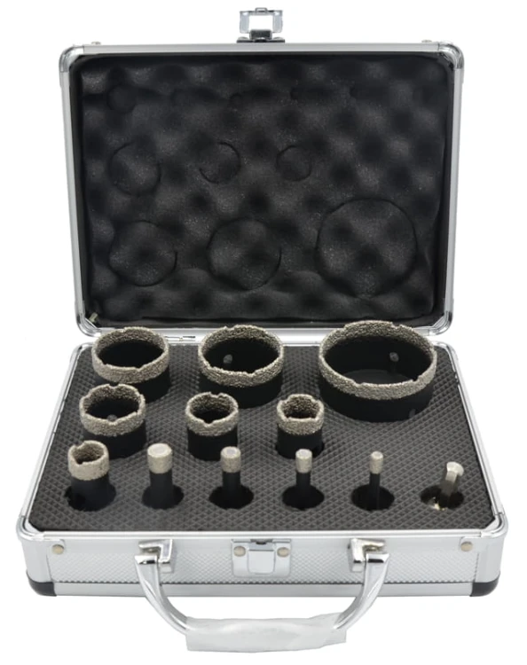 OTWORNICA DO GRESU DIAMENTOWA ZESTAW OTWORNIC BETONU GRANITU 11 SZT+ADAPTER
