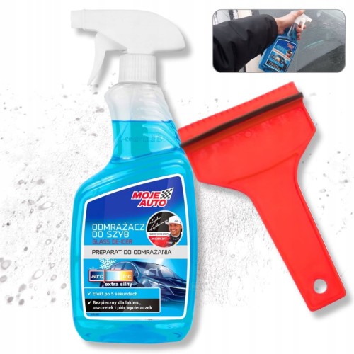 Odmrażacz do Szyb Moje Auto -60°C Atomizer 650ml + SKROBACZKA DO LODU