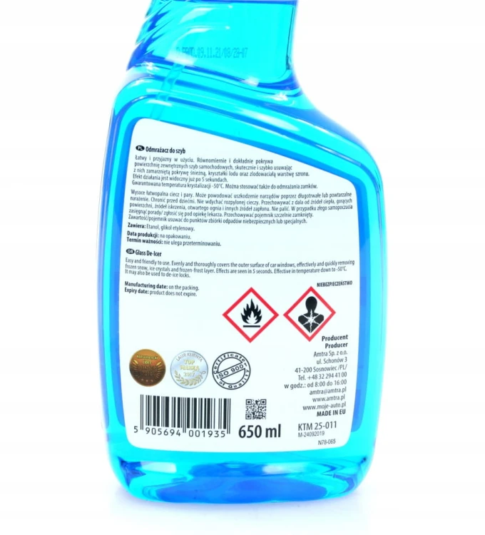 Odmrażacz do Szyb Moje Auto -60°C Atomizer 650ml + SKROBACZKA DO LODU