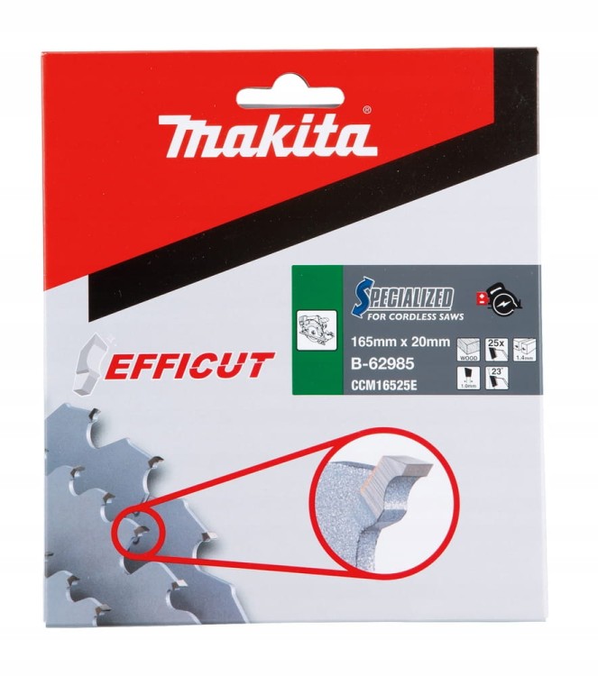 MAKITA Tarcza tnąca drewno SP6000 DSP601 DSP600 165x20 25Z Efficut B-62985