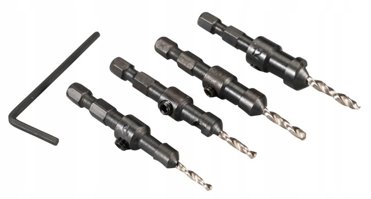 MAKITA Wiertła z pogłębiaczem stożkowym do drewna D-73455 4/2,8/3,2/3,6mm