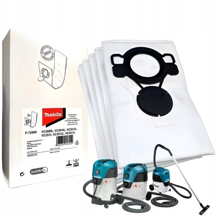 Worki do odkurzaczy MAKITA VC2000 VC2012L VC2512L VC3011L 5szt. P-72899