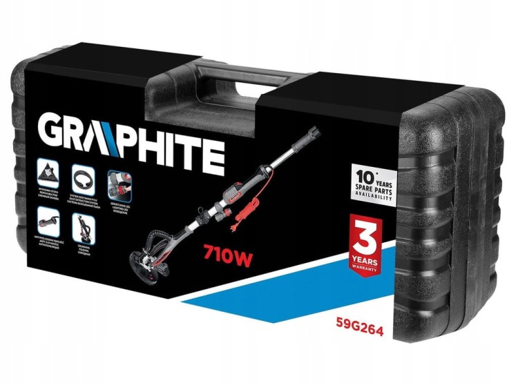 GRAPHITE SZLIFIERKA DO GIPSU GŁĄDZI ŻYRAFA 215MM 710W TELESKOPOWA