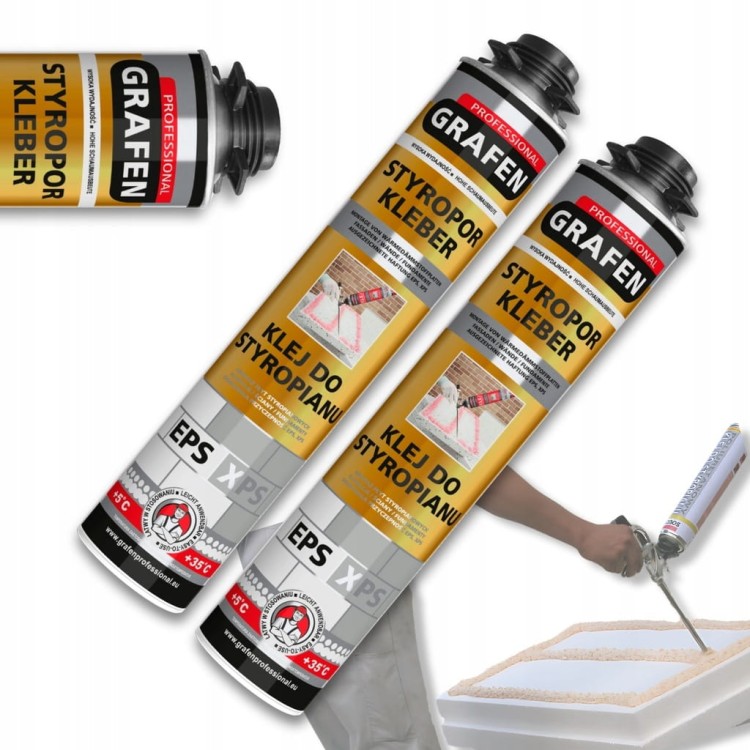 2x Klej do styropianu XPS EPS GRAFEN PROFESSIONAL PIANA PIANOKLEJ 750 ml