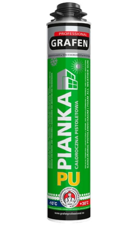 12x PIANA MONTAŻOWA NISKOPRĘŻNA 750ML GRAFEN PIANKA PISTOLETOWA CAŁOROCZNA