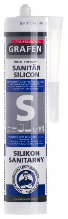 SILIKON SANITARNY GRAFEN 280ML BEZBARWNY AC WC USZCZELNIACZ GRZYBOODPORNY