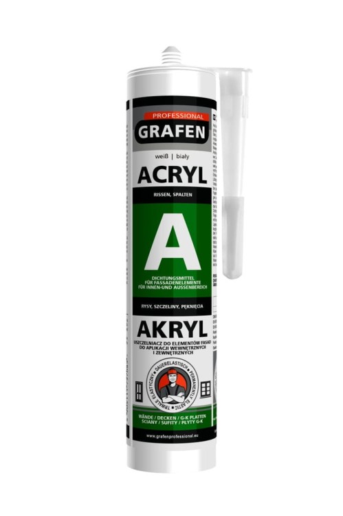 AKRYL BIAŁY 300ML USZCZELNIACZ AKRYLOWY BUDOWLANY GRAFEN PROFESSIONAL