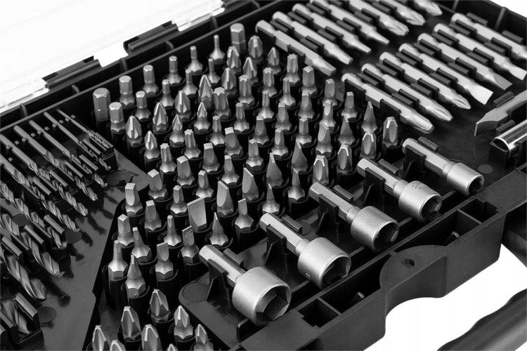 Zestaw wierteł bitów nasadki 120 el. WIERTŁA DO METALU GRAPHITE 56H623