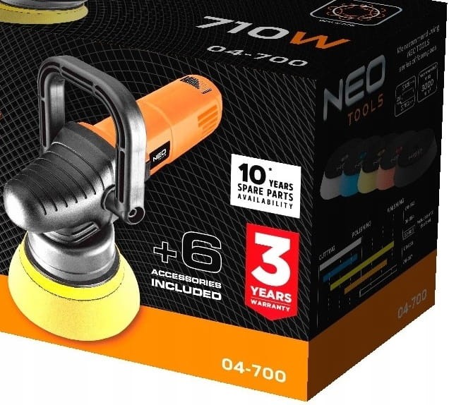 NEO POLERKA SAMOCHODOWA SZLIFIERKA DUAL ACTION 710W 125mm REGULACJA OBR.