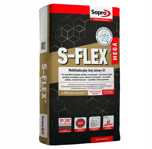 SOPRO KLEJ ŻELOWY S-FLEX MEGA 208 22.5KG WYSOKOELASTYCZNY