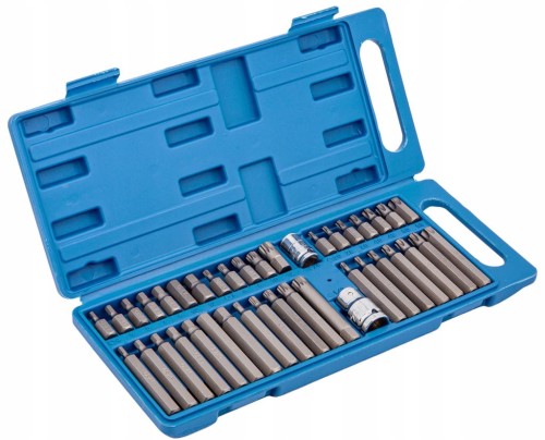 ZESTAW BITÓW KLUCZY IMBUS SPLINE TORX 40 el BITY WALIZKA+ADAPTERY 1/2, 3/8