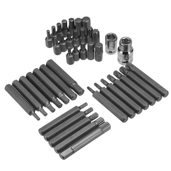 ZESTAW BITÓW KLUCZY IMBUS SPLINE TORX 40 el BITY WALIZKA+ADAPTERY 1/2, 3/8