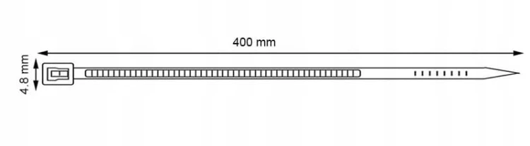 TRYTKI OPASKI ZACISKOWE KABLOWE OPASKA ZACISKOWA 4,8mm x 400mm 100szt.