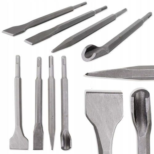 DŁUTA DO BETONU SDS PLUS + ZESTAW 4 SZTUK DŁUT MOCNE DŁUTO 250mm PRZECINAK