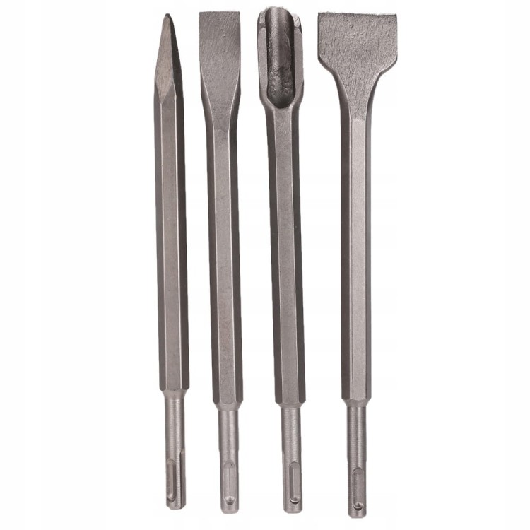 DŁUTA DO BETONU SDS PLUS + ZESTAW 4 SZTUK DŁUT MOCNE DŁUTO 250mm PRZECINAK