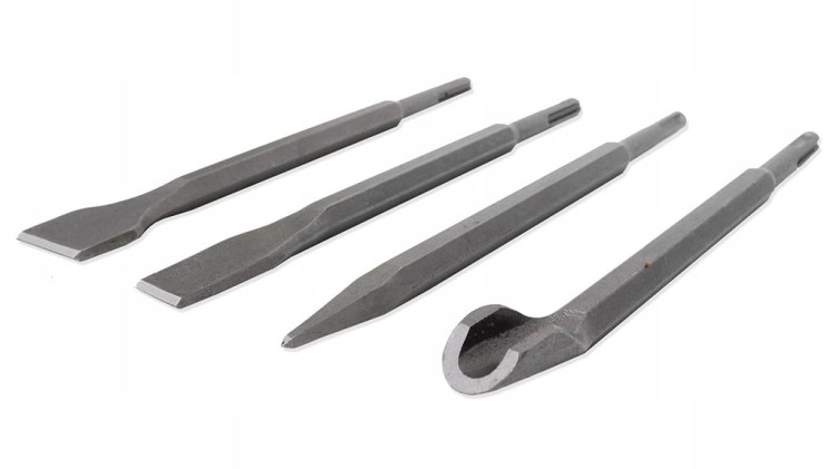 DŁUTA DO BETONU SDS PLUS + ZESTAW 4 SZTUK DŁUT MOCNE DŁUTO 250mm PRZECINAK