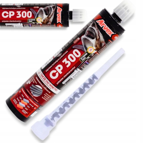 Kotwa chemiczna klej żywica zaprawa Arvex CP 300 BEZ STYRENU MIESZALNIK