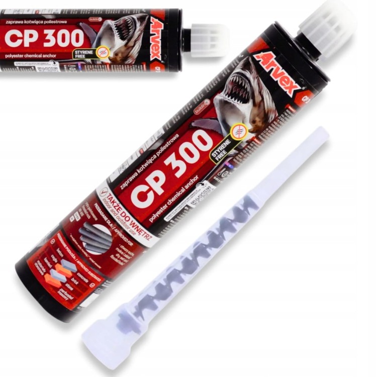 Kotwa chemiczna klej żywica zaprawa Arvex CP 300 BEZ STYRENU MIESZALNIK