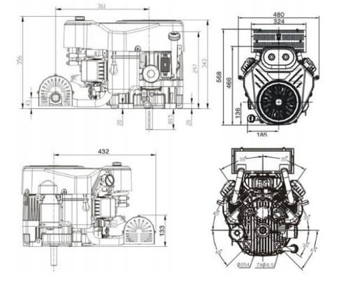 SILNIK AL-KO PRO 700 22KM V2 twin dwucylindrowy LC2P77F LONCIN 476858