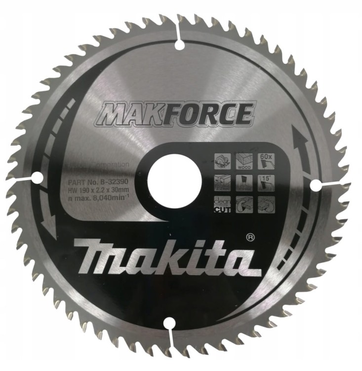 Tarcza tnąca do drewna Makita do HS7611 190x30MM 60Z ORYGINALNA B-32390