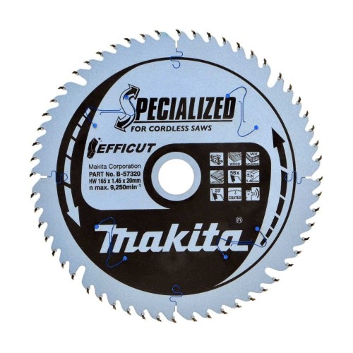 MAKITA SPECIALIZED TARCZA TNĄCA do drewna laminatu MDF 165x20mm 56Z B-57320