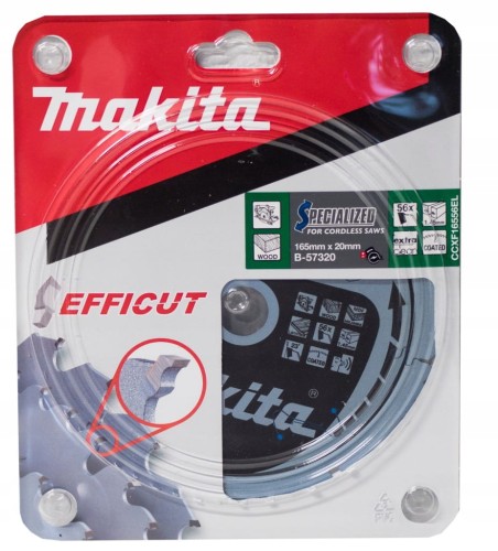 MAKITA SPECIALIZED TARCZA TNĄCA do drewna laminatu MDF 165x20mm 56Z B-57320