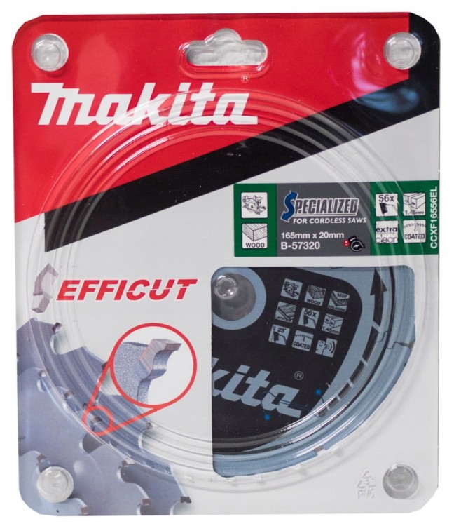 MAKITA SPECIALIZED TARCZA TNĄCA do drewna laminatu MDF 165x20mm 56Z B-57320