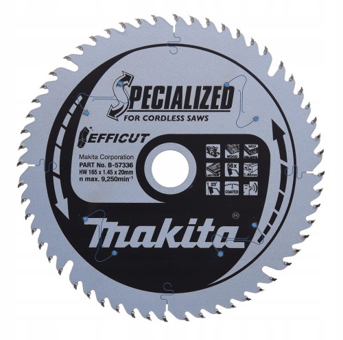 MAKITA Tarcza do drewna laminatu MDF 165x20 56Z EFFICUT B-57336