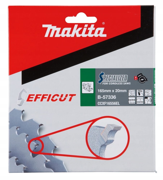 MAKITA Tarcza do drewna laminatu MDF 165x20 56Z EFFICUT B-57336