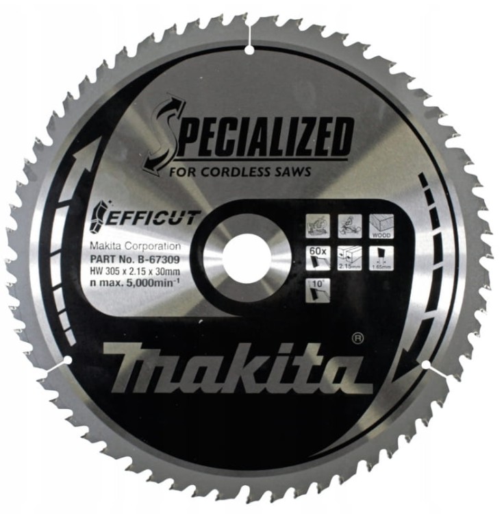 MAKITA Tarcza piła do cięcia drewna OSB 305x30 60 Zębów Efficut B-67309