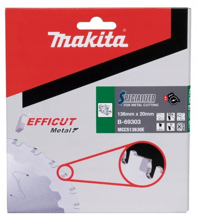 Makita tarcza piła tnąca do cięcia metalu 136x20 30 zębów Efficut B-69303