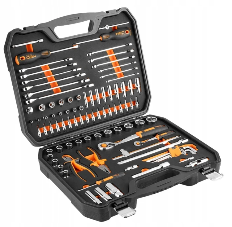ZESTAW KLUCZY NASADOWYCH CRV 1/2" 1/4" 95 ELEMENTÓW W PIANCE EVA NEO TOOLS